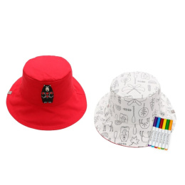 FlapJackKids - Dwustronny kapelusz do kolorowania DIY L Miś