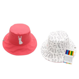 FlapJackKids - Dwustronny kapelusz do kolorowania DIY M Królik