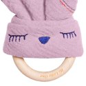 Hi Little One - Przytulanka z bawełny organicznej z gryzakiem 2w1 Bunny Baby pink Dark