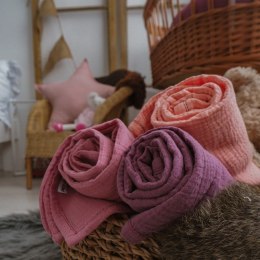Hi Little One - PIeluszka muślinowa z bawełny organicznej 100 x 100 cm Baby pink