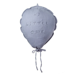 Hi Little One - Poduszka dekoracyjna z organicznego muślinu Baloon Grey