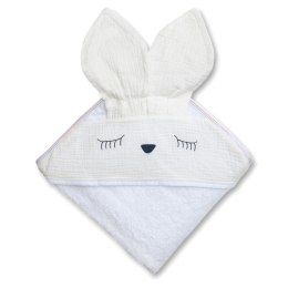 Hi Little One - Ręcznik z kapturem 100 x 100 Sleepy bunny White