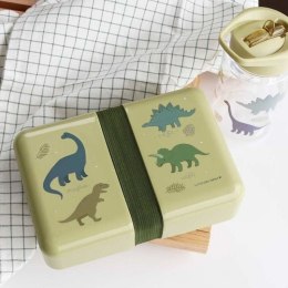 A Little Lovely Company - Lunchbox śniadaniówka z naklejkami Dinozaury