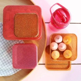 A Little Lovely Company - Lunchbox śniadaniówka 4 szt. Glitter Pink