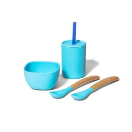 Avanchy - Silikonowy zestaw obiadowy dla dziecka La petite Blue