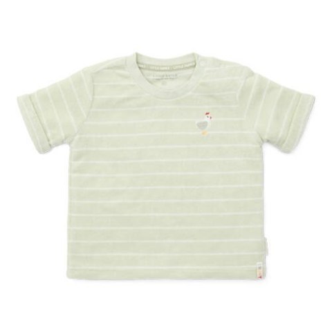 Little Dutch - T-shirt z krótkim rękawem 74 cm Frotte Little farm-Stripes Green