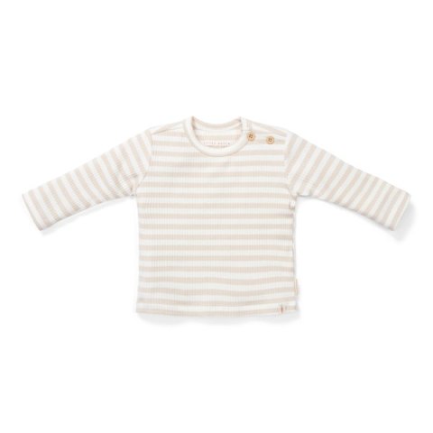 Little Dutch - T-shirt z długim rękawem 68 cm Stripe Sand-White