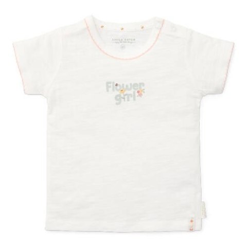 Little Dutch - T-shirt z krótkim rękawem 74 cm Flower Girl Off-white