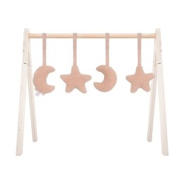 Jollein - Zabawki interaktywne do stojaka Babygym 4 szt. Moon Pale pink