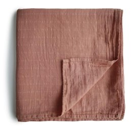 Mushie - Otulacz z bawełny organicznej 120 x 120 cm Tawny birch