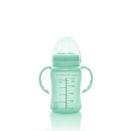 Everyday Baby - Szklana butelka z ustnikiem niekapkiem i rączkami 150 ml Mint green