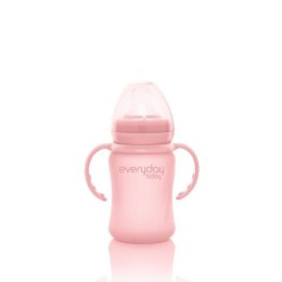 Everyday Baby - Szklana butelka z ustnikiem niekapkiem i rączkami 150 ml Rose pink