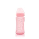 Everyday Baby - Szklana butelka ze smoczkiem M 240 ml Rose pink