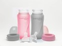 Everyday Baby - Szklana butelka ze smoczkiem M 240 ml Rose pink