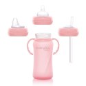 Everyday Baby - Szklana butelka ze smoczkiem M 240 ml Rose pink