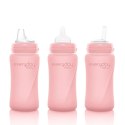 Everyday Baby - Szklana butelka ze smoczkiem M 240 ml Rose pink