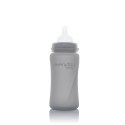 Everyday Baby - Szklana butelka ze smoczkiem M 240 ml Quiet grey