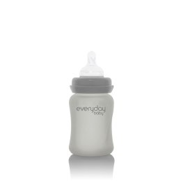Everyday Baby - Szklana butelka ze smoczkiem S 150 ml Quiet grey