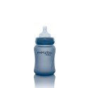 Everyday Baby - Szklana butelka ze smoczkiem reagująca na temperaturę S 150 ml Blueberry