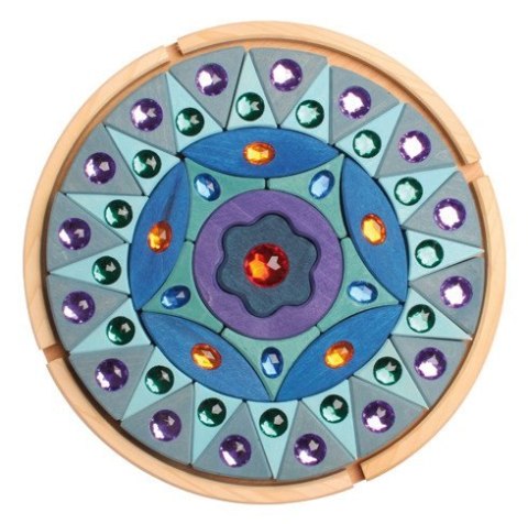Grimm's - Układanka z kryształkami Mandala błyszcząca średnica 27 cm Blue