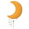 Picca LouLou - Dekoracja ścienna 45 cm Stars Sparkle moon Yellow