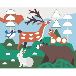 Auzou - Naklejki kształty z planszami do wyklejania Zwierzęta