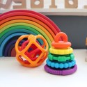 Jellystone Designs - Silikonowy gryzak Mała wieża Bright rainbow