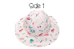 FlapJackKids - Dwustronny kapelusz przeciwsłoneczny M Zoo Pink