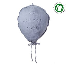 Hi Little One - Poduszka dekoracyjna z organicznego muślinu Baloon Grey