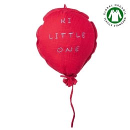 Hi Little One - Poduszka dekoracyjna z organicznego muślinu Baloon Strawberry