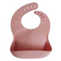 Mushie - Śliniak silikonowy Confetti Powder pink