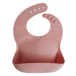 Mushie - Śliniak silikonowy Confetti Powder pink