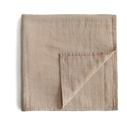 Mushie - Otulacz z bawełny organicznej 120 x 120 cm Pale taupe