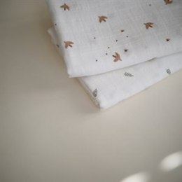 Mushie - Otulacz z bawełny organicznej 120 x 120 cm Sparrow