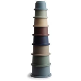 Mushie - Piramidka sensoryczna z kubeczków Stacking cups Forest