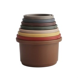 Mushie - Piramidka sensoryczna z kubeczków Stacking cups Retro