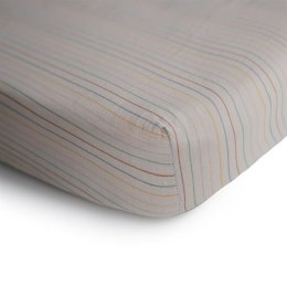 Mushie - Prześcieradło do łóżeczka 120 x 60 cm Stripe Retro