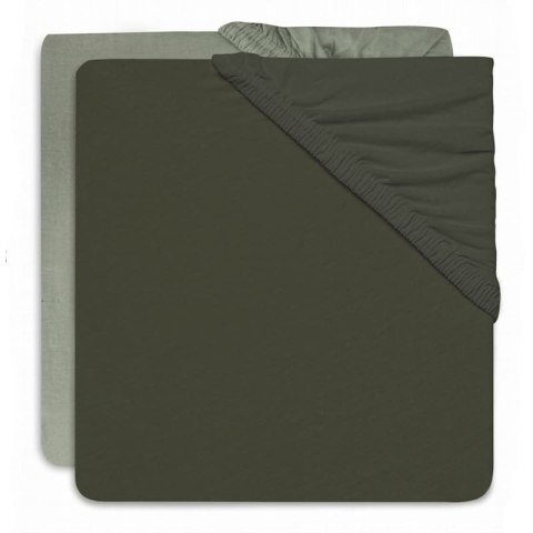 Jollein - Prześcieradło do łóżeczka 2 szt. 60 x 120 cm Ash green-Leaf green
