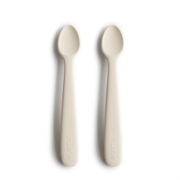 Mushie - Silikonowe łyżeczki do nauki samodzielnego jedzenia 2 szt. Ivory