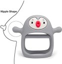 Smily Mia - Gryzak silikonowy Never drop Pingwin Buddy Light grey