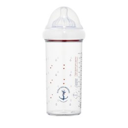 Le Biberon Français - Butelka ze smoczkiem do karmienia niemowląt Tritanowa 6m+ 360 ml Marine Nationale