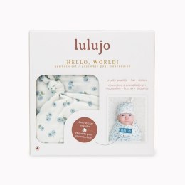 Lulujo - Zestaw prezentowy Pieluszka + czapka Blueberries