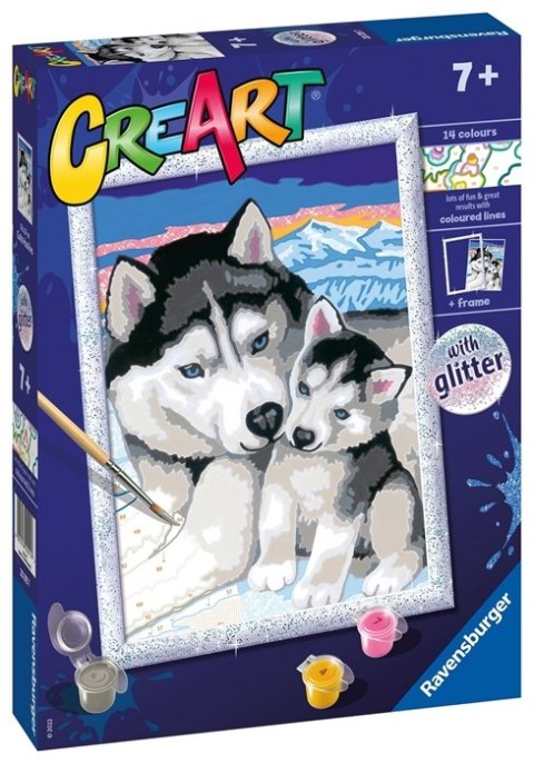 CreArt - Malowanie po numerach Dla dzieci Piesek Husky