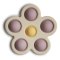 Mushie - Zabawka sensoryczna Bąbelki do wciskania Flower Soft lilac-Pale daffodil-Ivory