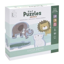 Little Dutch - Puzzle 6w1 (3-5 el.) Zoo