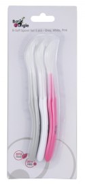 Bo Jungle - Miękka łyżeczka silikonowa 3 szt. White-Pink-Grey