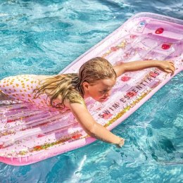 Swim Essentials - Luksusowy materac do pływania Red dots Glittery pink
