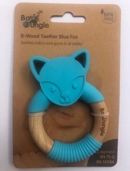 Bo Jungle - Gryzak drewniano-silikonowy Animals Fox Blue