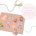 Jouéco - Drewniane puzzle Układanka The wildies family