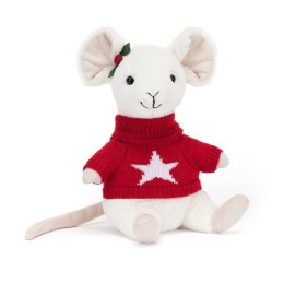 Jellycat - Pluszak 18 cm Wesoła Myszka w czerwonym sweterku Merry